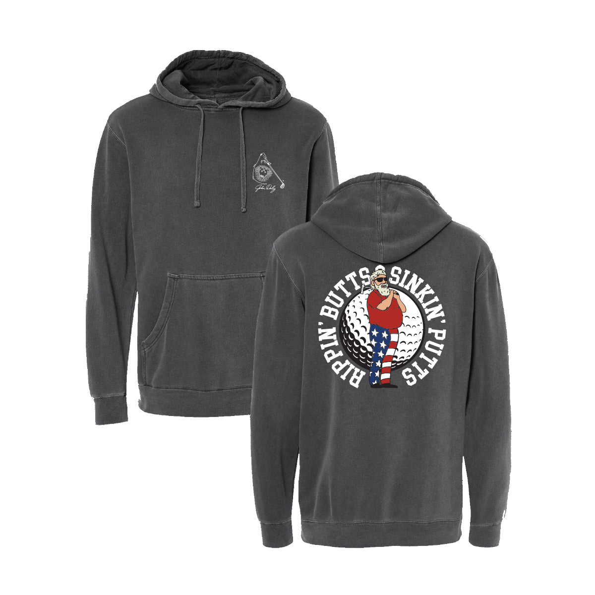 Rippin' Butts - Independent Trading Company Unisex Midweight Pigment Dyed Hooded Sweatshirt