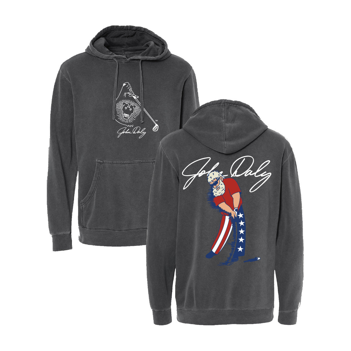 John Daly - Independent Trading Company Unisex Midweight Pigment Dyed Hooded Sweatshirt