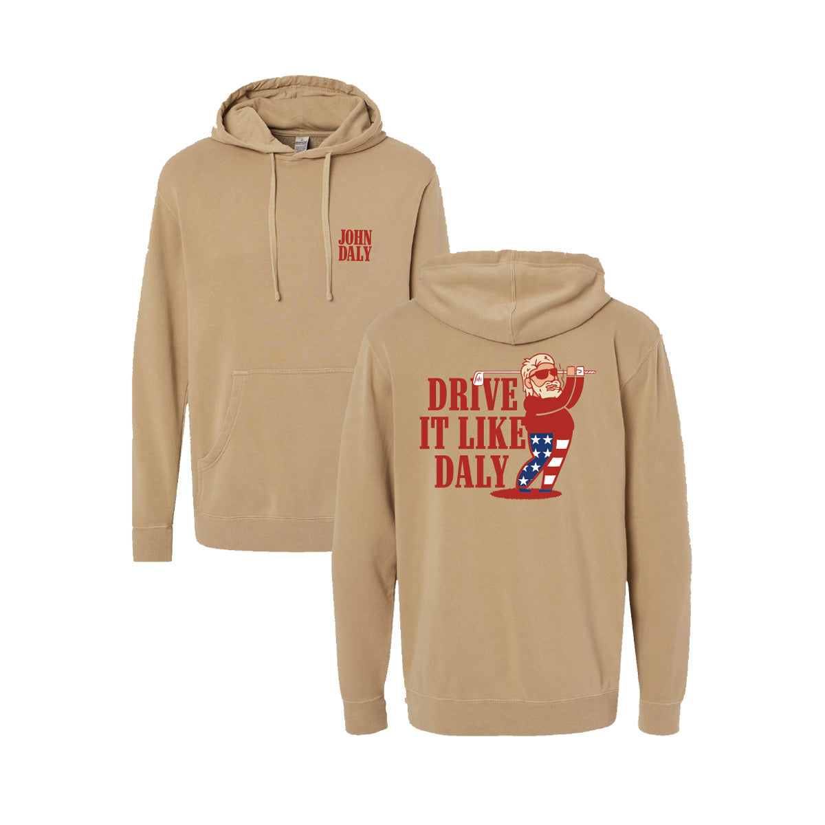 Drive it like Daly 2 - Independent Trading Company Unisex Midweight Pigment Dyed Hooded Sweatshirt